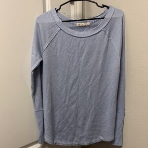 Free People Light Blue Long Sleeve Top